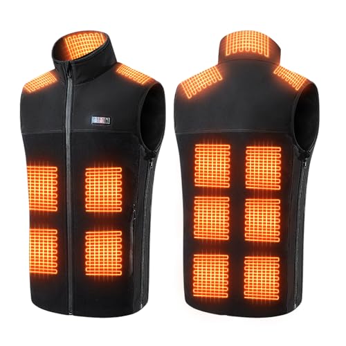 Y-KINZ Heated Vest with 13 Heating Zones,Three Speed Temperature Control,USB Heating Jacket(Battery Not Included,L/XL)
