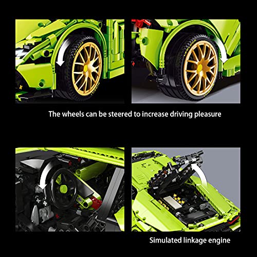 BANDRA Technik Auto kompatibel mit Lego 2285 Stück Super Rennauto Sportwagen Baustein Modell für Lamborghini – Bild 8