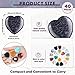 Nuenen 40 Pcs Valentine's Heart Shaped Worry Stones Bulk 1 Inch Heart Rystal Stone Mini Love Pocket Assorted Polished Rock Gemstones for Kindness Affirmation Anxiety Mother Gift(Elegant)