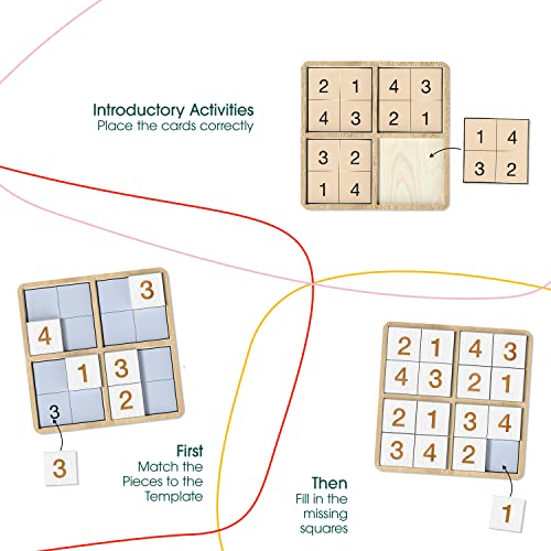 Keeping Busy Wooden Sudoku Board Game - Dementia Activities For Seniors - Easy Sudoku Puzzles For Adults - Large Pieces With Templates - Alzheimers Product -Cognitive Games For Elderly - 3D Sudoku #TOP3