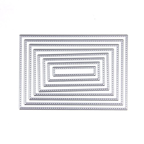 Hunulu 8pcs Rectangle Cutting Dies Stencil DIY Scrapbooking Album Card Embossing Craft