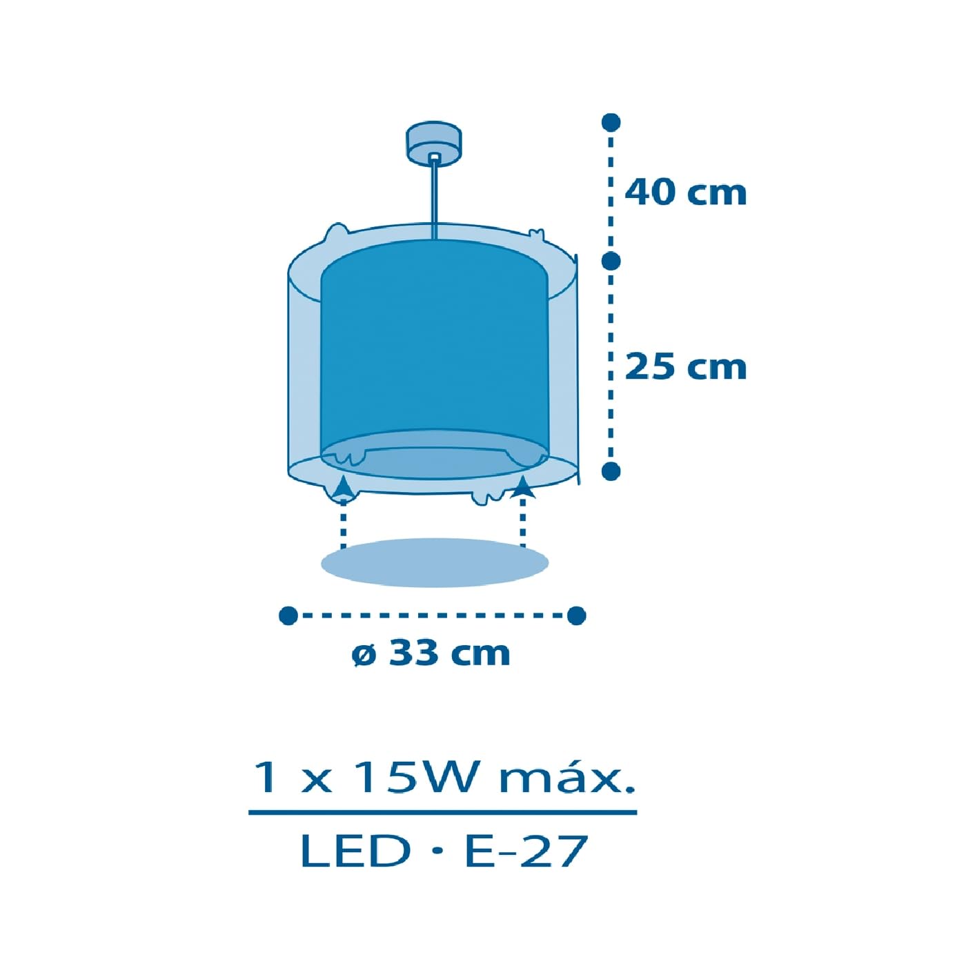 Dalber Lampe Suspension Plafonnier Enfants Planètes Système Solaire E27 Bleu