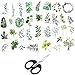 Blätter Scrapbook Stickers PVC Deko Aufkleber Grün Blatt Sticker Watercolors Scrapbooking Design 18 Bögen Sticker für Tagebuch Scrapbook Kalender Notizbuch DIY Dekoration(Grün)