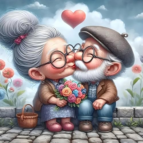 Image of Grandparents Stamped Cross Stitch Kits for Beginners Adults, Dimensions Needlepoint Art Crafts,Counted Cross Stitch Kits Embroidery Kits for Beginners Adults for Home Decor 13.8X13.8inch
