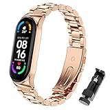 SenMore Armband Kompatibel mit Xiaomi Band 6 Metall Ersatzbänder für Xiaomi 5/4/3 Armbänder, Uhrenzubehör Edelstahlbänder Kompatibel mit Xiaomi 6 Armband, Xiaomi 5/4/3 Armband
