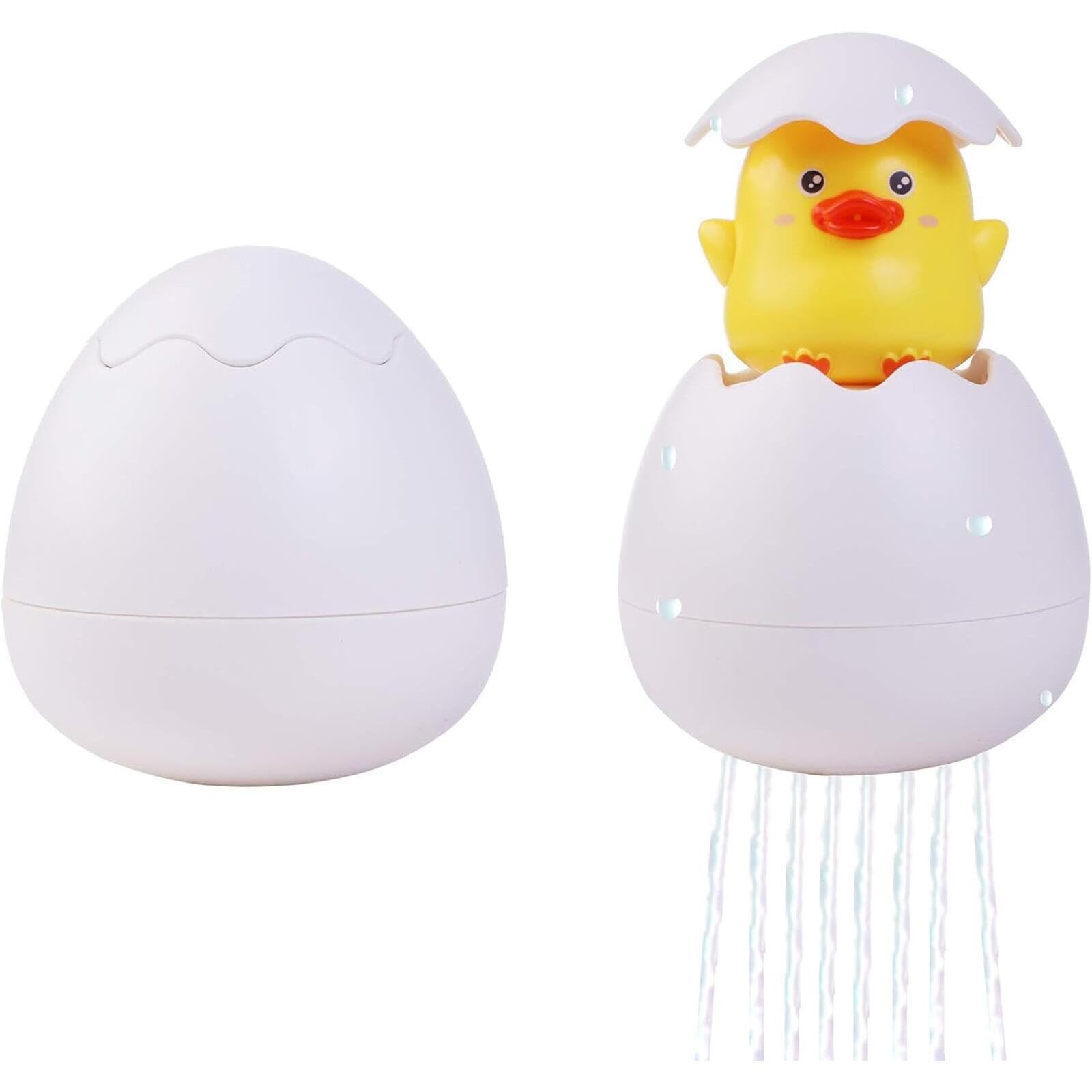 Hatching Chick Bath Egg Toy, Easter Basket Stuffers for Toddlers, Interactive Sensory Bathtub Toy with Water Spraying Function, Perfect Birthday for Infants, Boys and Girls