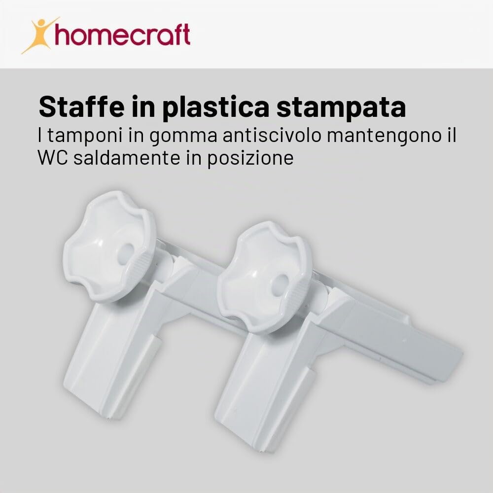 Homecraft Sedile WC rialzato Savanah senza coperchio, supporto allungato e rialzato per anziani, disabili e utenti disabili, colore bianco, 150 mm (6")