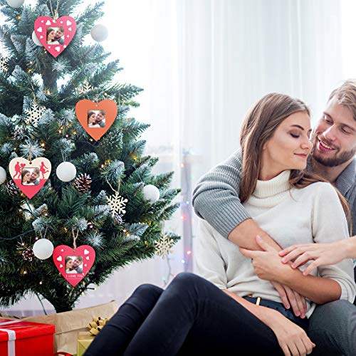 Jetec Valentine's Day Wood Heart Ornaments Unfinished Wood Picture Ornaments Wedding Mini Heart Photo Ornament Frames Wooden Heart Hanging Picture Frame For Valentine's Day Wedding Party (12 Pieces) #TOP2