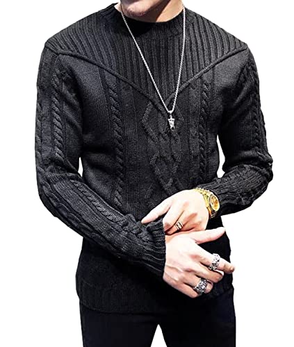 Men's Pullover Long Sleeve Crewneck Knitted Sweater2