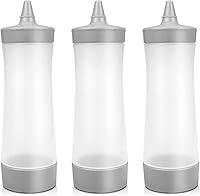 Vista 8 de DOERDO - 3 botellas de plástico para salsa, condimentos, ensalada, aderezo, salsa de tomate, aceite de oliva, barbacoa, 12 onzas con tapa