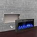 GMHome 40 Inches Wall Recessed Electric Fireplace Wall Mounted Heater Log Set & Crystal, 9 Changeable Colors, with Remote, 1500W Fireplace, Black