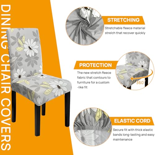 Sufdari Chair Covers 4 Grey Stretch Dining Chair Covers - Image 3