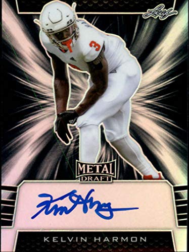 2019 Leaf Metal Draft Autograph Black Football #PV-KH1 Kelvin Harmon Auto SER15 N.C. State Wolfpack ON CARD Rookie RC AUTO Licensed Trading Card