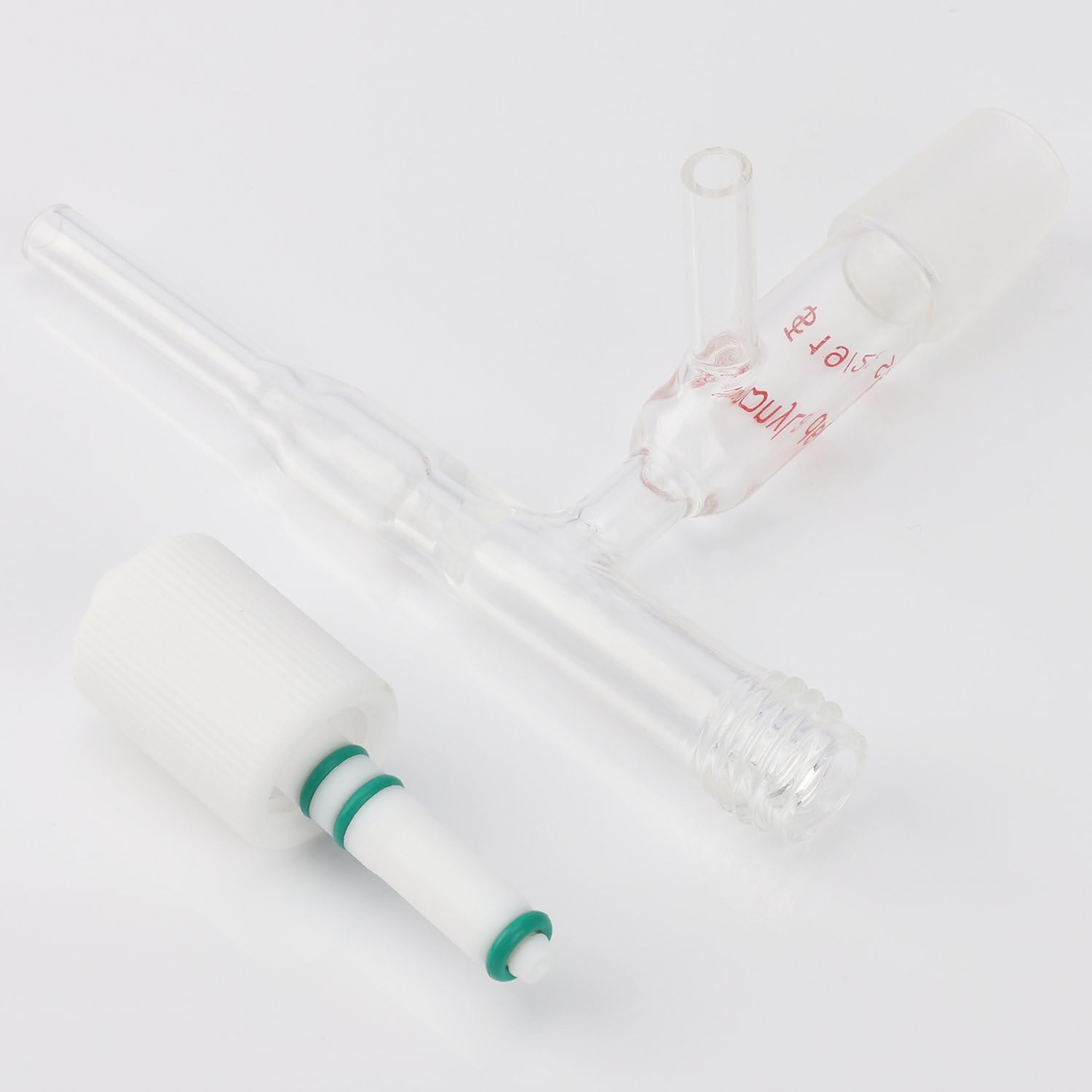 stonylab Adapter Szklany do Regulacji Przepływu ze Złączem 19/22, Kurek PTFE, Szkło Borokrzemowe do Kolumny Chromatografii Błyskowej w Laboratorium