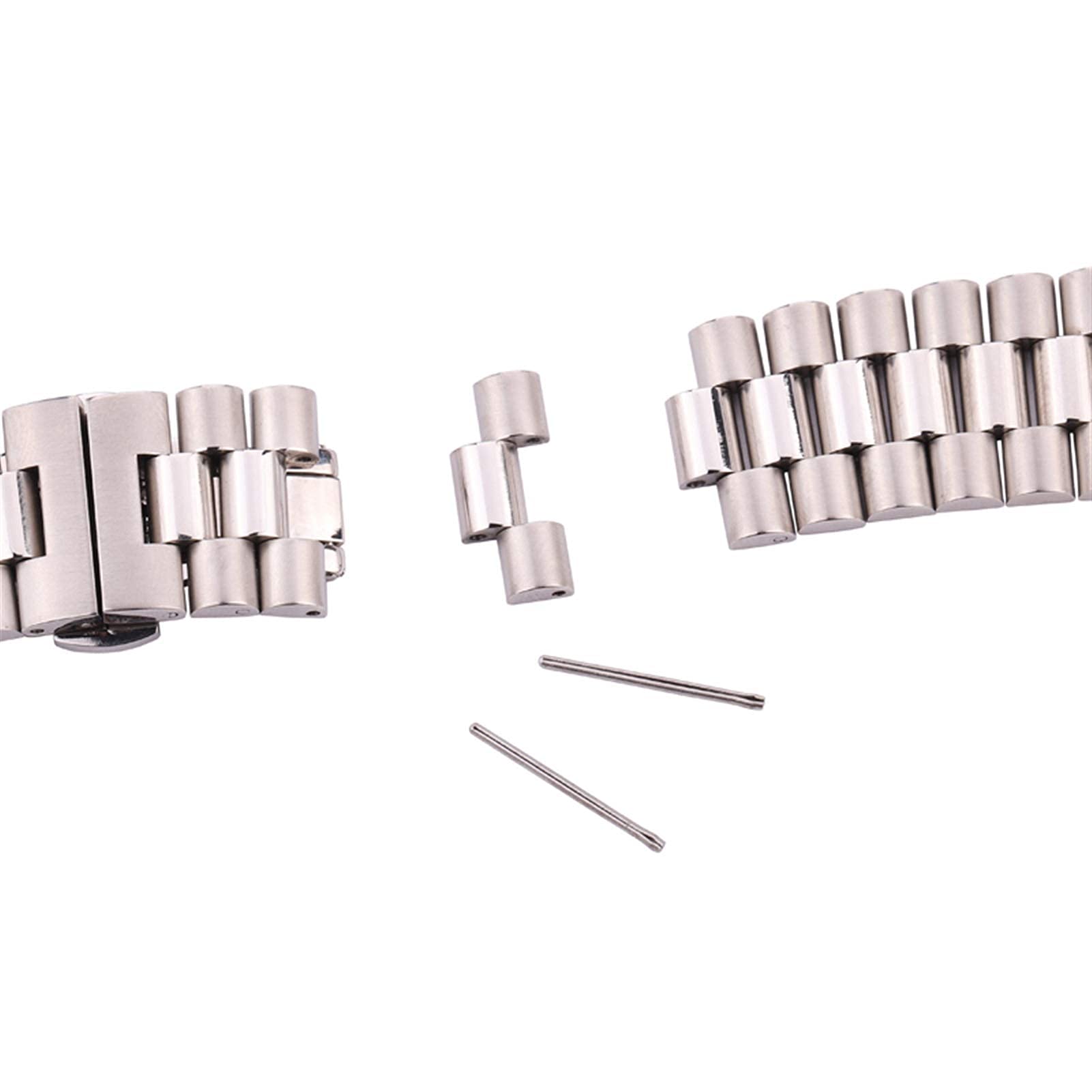Pasek do zegarka, bransoletka z paskiem ze stali nierdzewnej Srebrny pasek z litego metalu 16 mm 18 mm 20 mm 21 mm 22 mm Akcesoria do zegarków Bransoletka (kolor paska: srebrny, szerokość paska: 20
