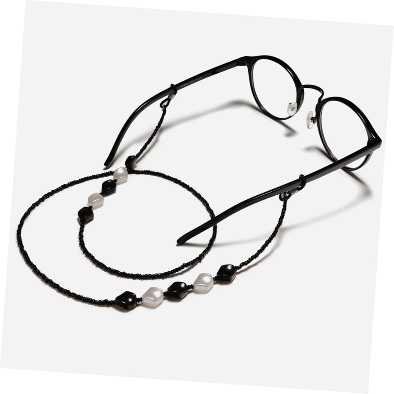 Yardenfun 1pc Glasses Cord Eyeglass Holder Necklace Eyeglass Chain Beads Decor Sunglass Holder Chain Strap for Glasses Sports Glasses Strap Eyewear Safety Strap Eyewear Retainer Strap Black