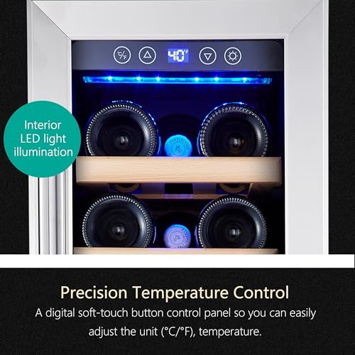 Kalamera KRC-70SS-WD Mini Fridge 18 Bottle - 12 Inch Wine Cooler Refrigerator, Built-In Or Freestanding thumb #4