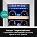 Kalamera Mini Fridge 18 Bottle - 12 inch Wine Cooler Refrigerator, Built-in or Freestanding, with Stainless Steel & Double-Layer Tempered Glass Door, and Temperature Memory Function Wine Fridge