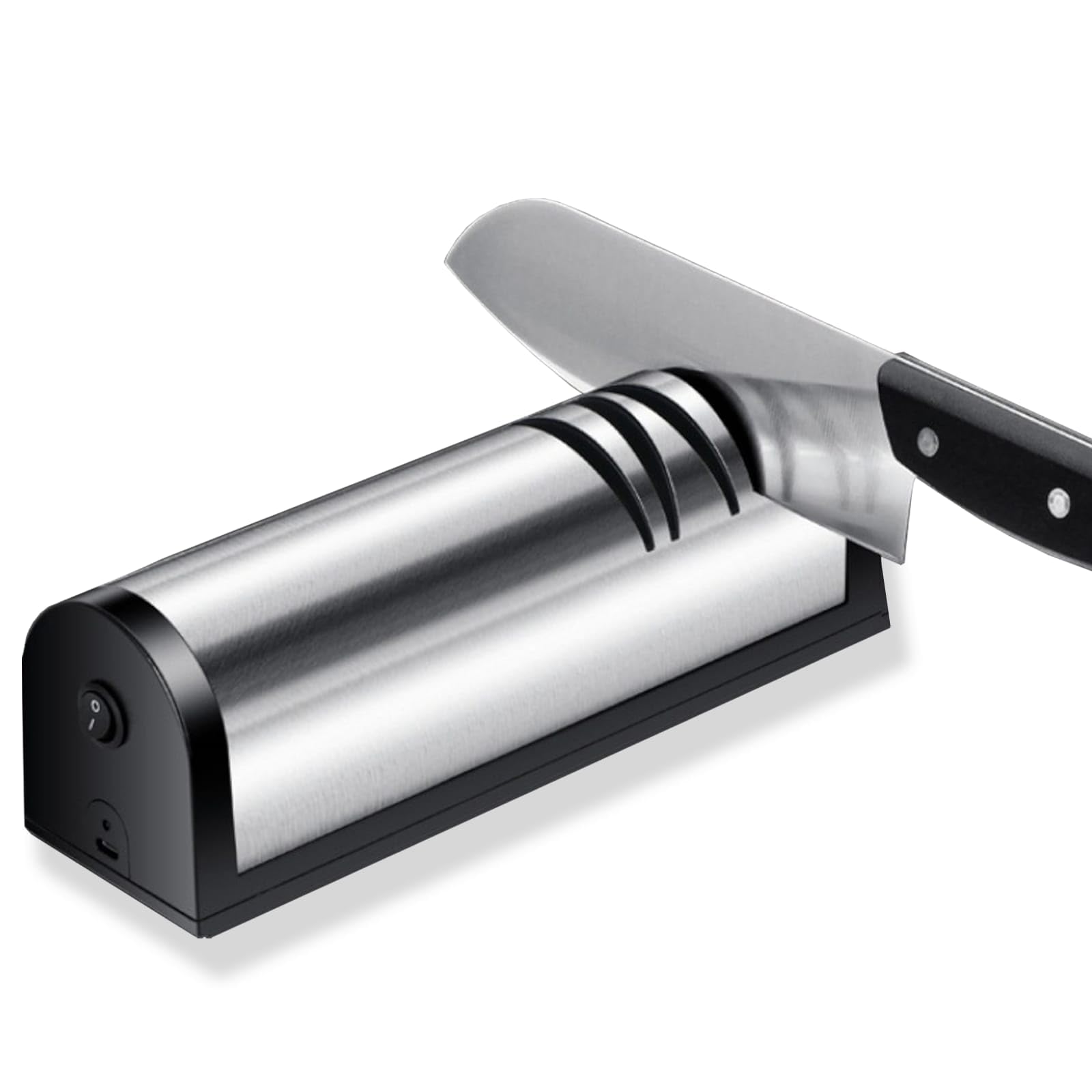 Elektrischer USB Messerschärfer - Diamant Messerschleifer für Grob- & Feinschliff - Sicher & effizient mit 3-Stufen Schärfsystem für Messer & Scheren - Modell 1