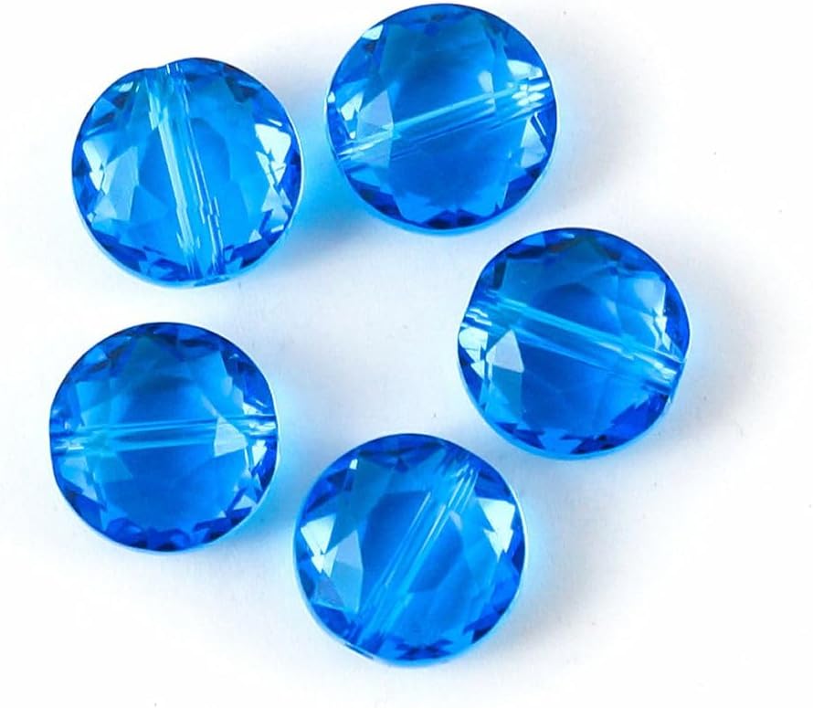 25pcs Adabele Austrian 8mm Faceted Flat Round Coin Loose Crystal Beads Capri Blue Compatible with Swarovski Preciosa 5052 SSMR825 - Image 3