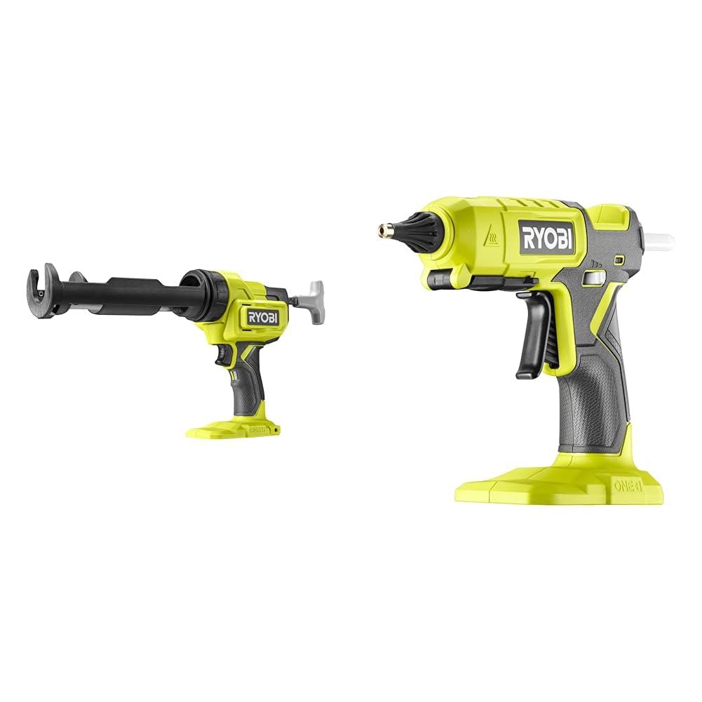 RYOBI - Pistolet à cartouche 18V - 2225 N - 310 mL - variateur de vitesse - RCG18-0 & Pistolet à colle 2 températures 18V - 130°C / 200°C - chauffe en 2 à 3 min - diam. bâtons de colle 12 mm