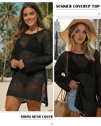 Image of CoCozy Swimsuit Coverup for Women, Crochet Bikini Beach Cover Up