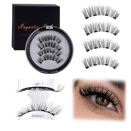 LQUYTA 1 Paire Cils Magnetique, Faux Cils Magnetique, sans colle, magnétiques avec applicateur, Faciles à porter, Cil Magnetique Hypoallergénique Léger Confortable