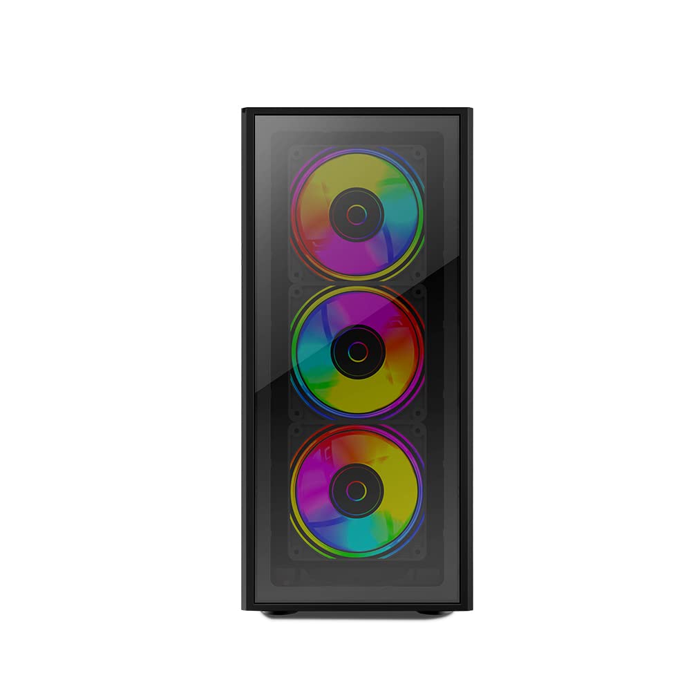 Circle Elegantor X5 ARGB with 120 mm 4 RGB Fans, Front/Right - Tempered Glass, Water Cooling Support 120/240/360 mm, 325 mm Graphics Card, 160 mm CPU Cooler Height, 2 HDD/SSD.-image-48