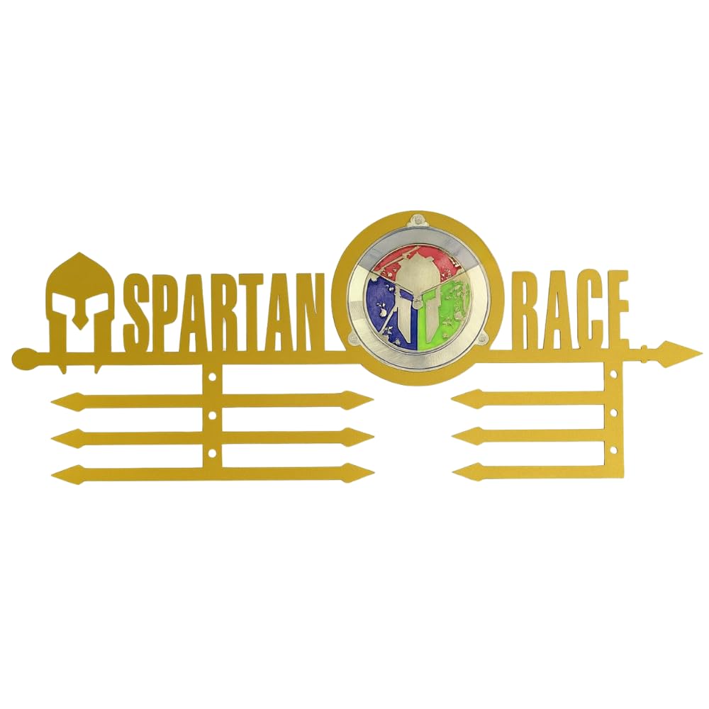 Medal Display da Parete Muro Porta Medaglie 2 Generazione Spartan Ocr Acciao Inox Spazzolato Trifecta Medal Hanger Gara Medaglia Nero Espositore RAK Supporto Gancio Kit
