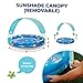SunSmart Lazy River Kiddie Pool with Two Toy Duckies, Inflatable Kids Pool with Removable UPF50 Sunshade Canopy, Heavy Duty Toddlers Pool