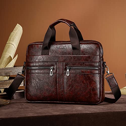 Weixier – Bolsa masculina de couro para viagem, bolsa de mão clássica, Coroa escura,