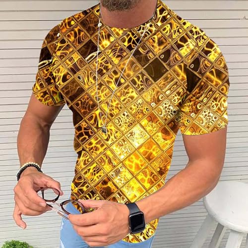 Zeiyignr Fashion Optical Illusion Tshirts Men Short Sleeve 3D Graphic Tees Hip Hop Streetwear Geometric Print Summer Tops2