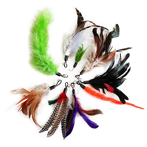 Jkshop 20Pcs Replacement Cat Feather Toys,Natural Feather Refills For Indoor Cat Toys,Kitten Cat Having Fun Exercise Playing #TOP2