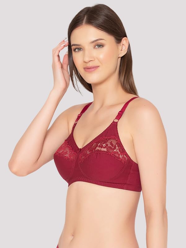 Image of Groversons Paris Beauty Women's Cotton, Full Coverage, Non-Padded, Non-Wired Bra (BR001)