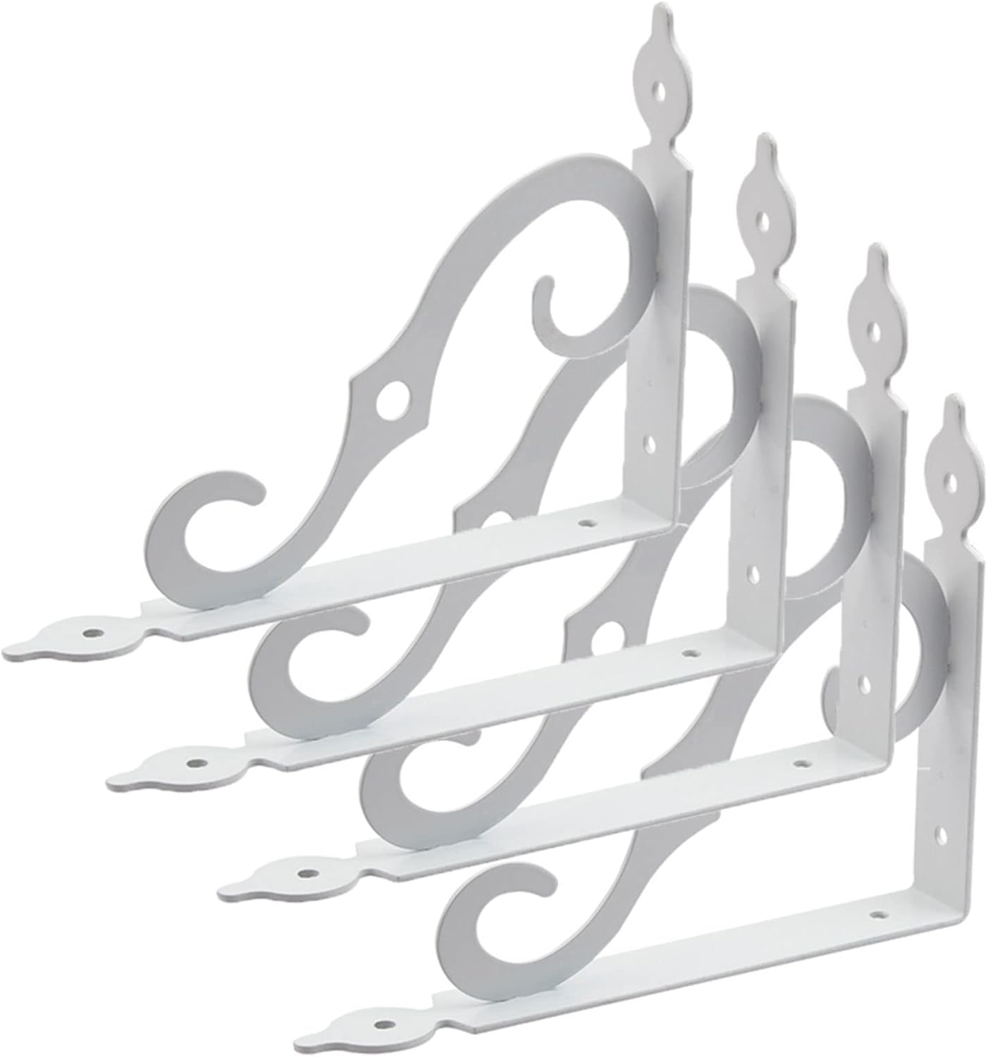 4 Pack Decorative Shelf Brackets Heavy Duty & Extra Thick Corner Brace Black Steel Decorative L-Shaped Shelf Bracket DIY Projects Hardware Included,a