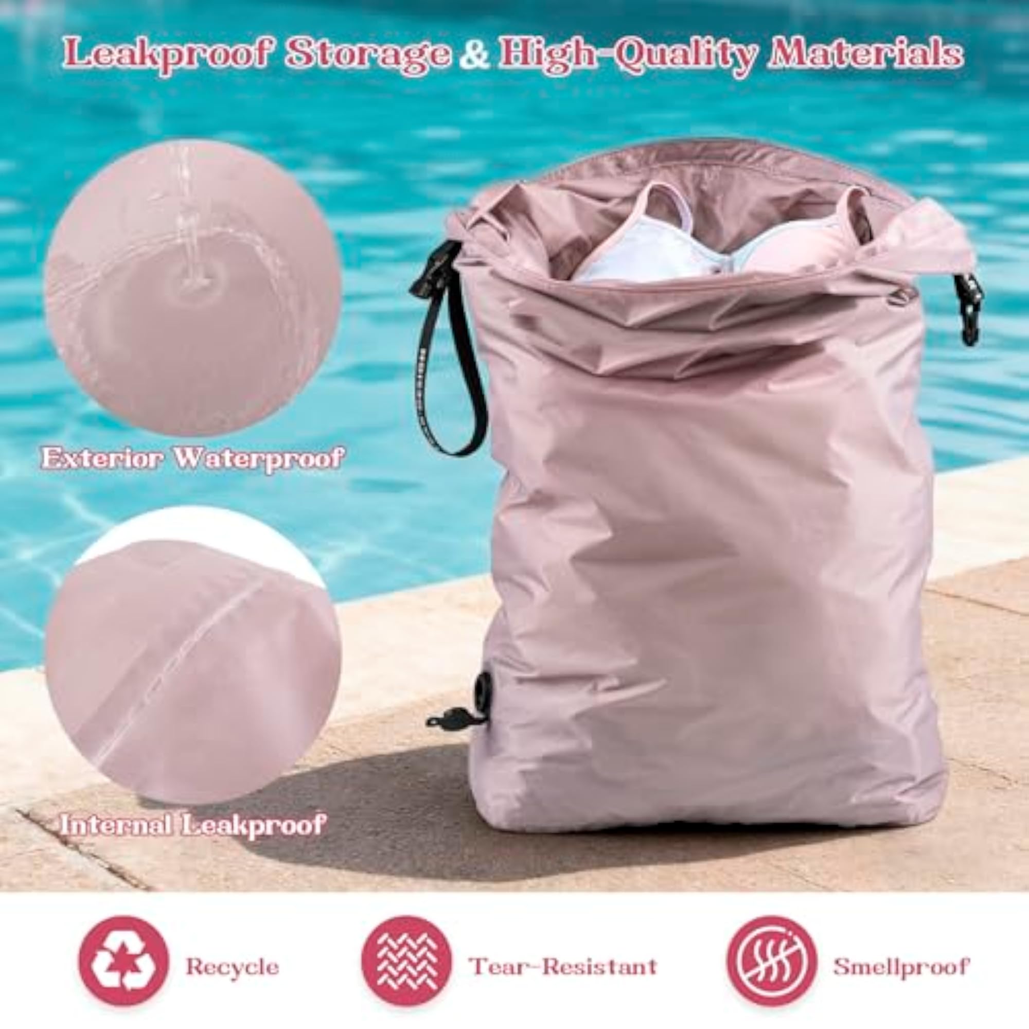 Travel Laundry Bag, Waterproof Compression Bags for Dirty Clothes