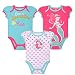 Disney Baby-Girls The Little Mermaid Ariel Bodysuit, Pink, 6-9 Months (Pack of 3)