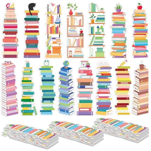 Kolldenn 150 Pcs Book Tracker Bookmarks Bulk 6.3 x 1.97 Inch Bookshelf Love to Read Bookmarks Paper Tracking Double Sided Reading Page Markers for Back to School Reading Lover(Book)