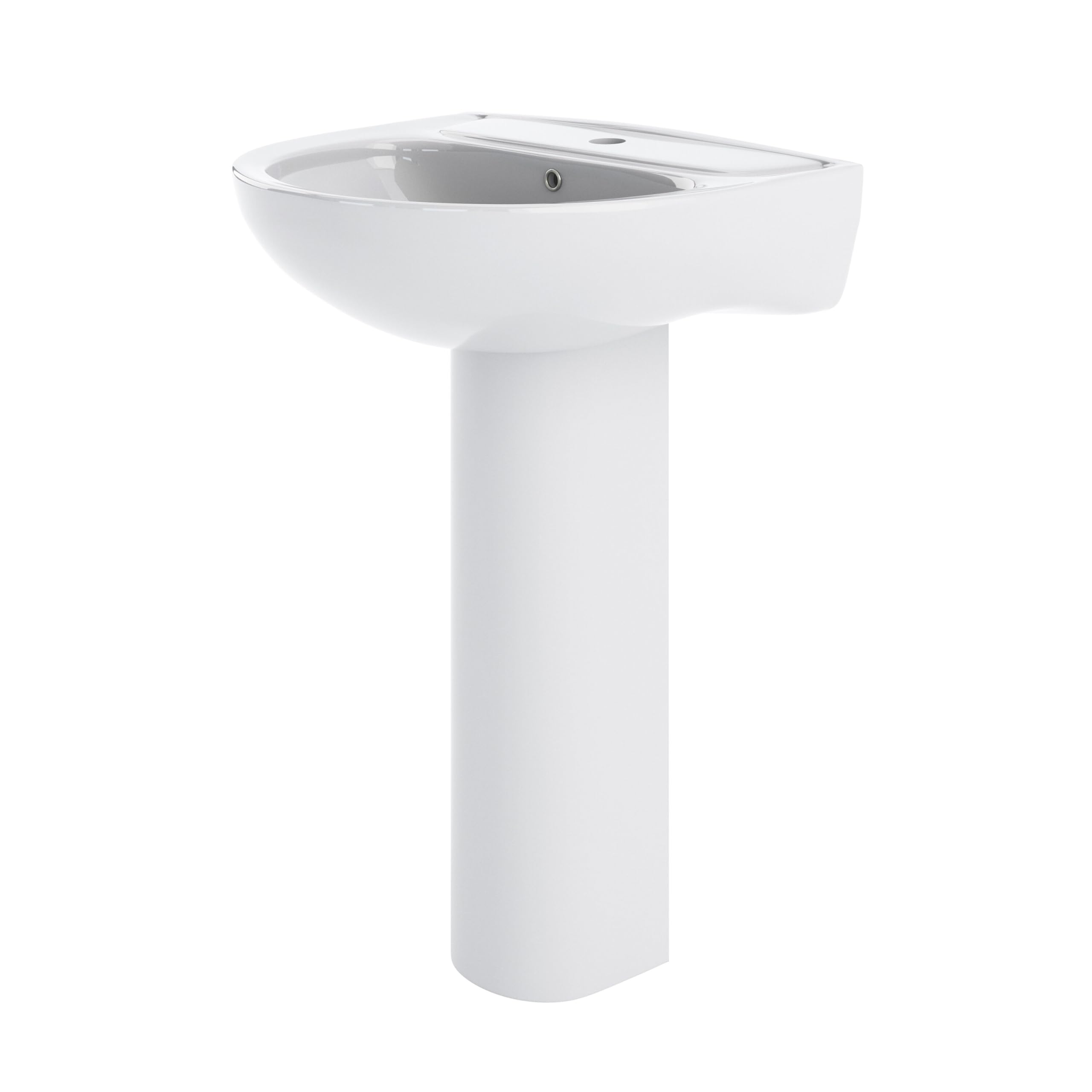 Balterley Newborough Round 1 Tap Hole Basin With Full Pedestal White
