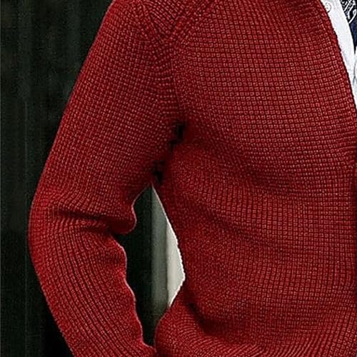 Maiyifu-GJ Mens Stand Collar Cardigan Sweater Long Sleeve Button Down Slim Fit Casual Knitted Sweater with Pockets3