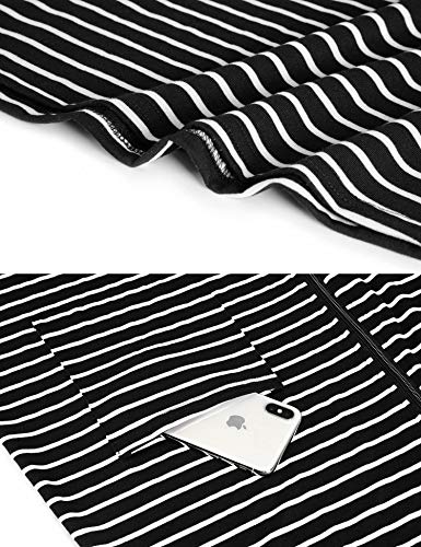 Image of Bloggerlove Zipper Front Robes for Women House Coat Half Sleeve Loungewear Long Nightgown with Pockets S-3XL