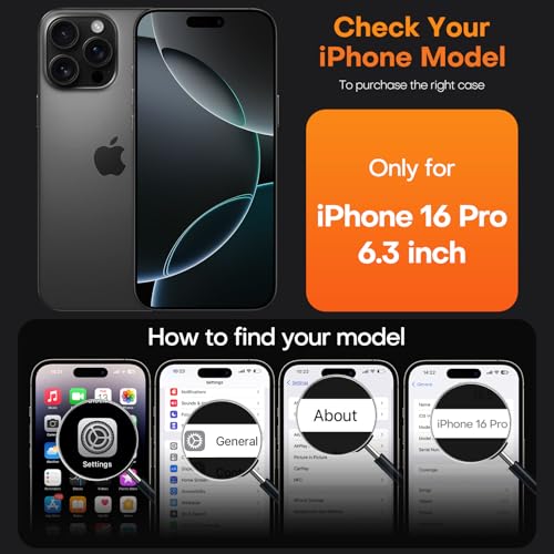 Image of TAURI for iPhone 16 Pro Case, Compatible with MagSafe, Matte Black