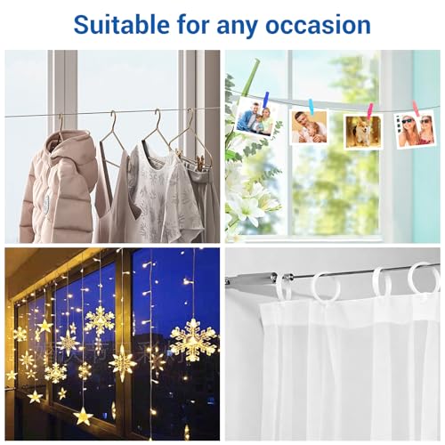 5m Edelstahl Vorhangdraht,Edelstahl Vorhangdraht,Seilspanngarnitur Gardinenseilsystem Spannsystem für Wäscheleine Duschvorhänge Balkon Gardinen Wäscheleine Draußen Gardinenseil