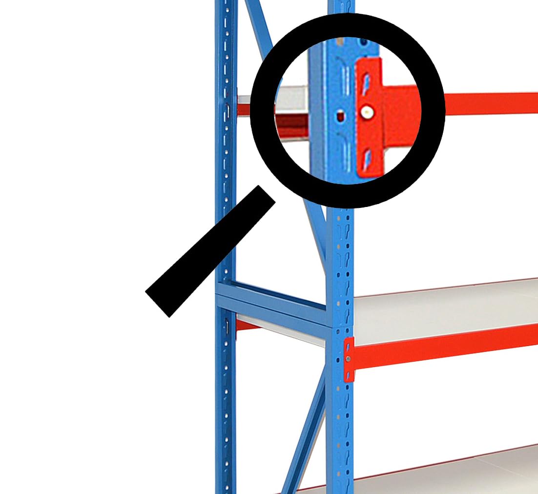 Profi Steckregal 204 cm Hoch - 80 cm Tiefe (Anbauregal - Tiefe 80 cm - Breite 120 cm)