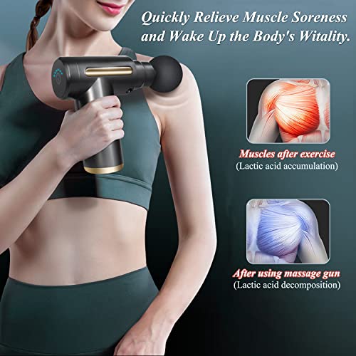 Yevior Mini Percussion Muscle Massage Gun With 6 Speeds And 4 Massage Heads, Handheld Deep Tissue Massager Gun For Back Neck Shoulder Foot Muscle Relieve, Black #TOP3