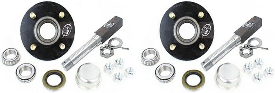 SOUTHWEST WHEEL 2-Pack Square BT8 Spindle & 4 on 4" Bolt Circle Trailer Hub