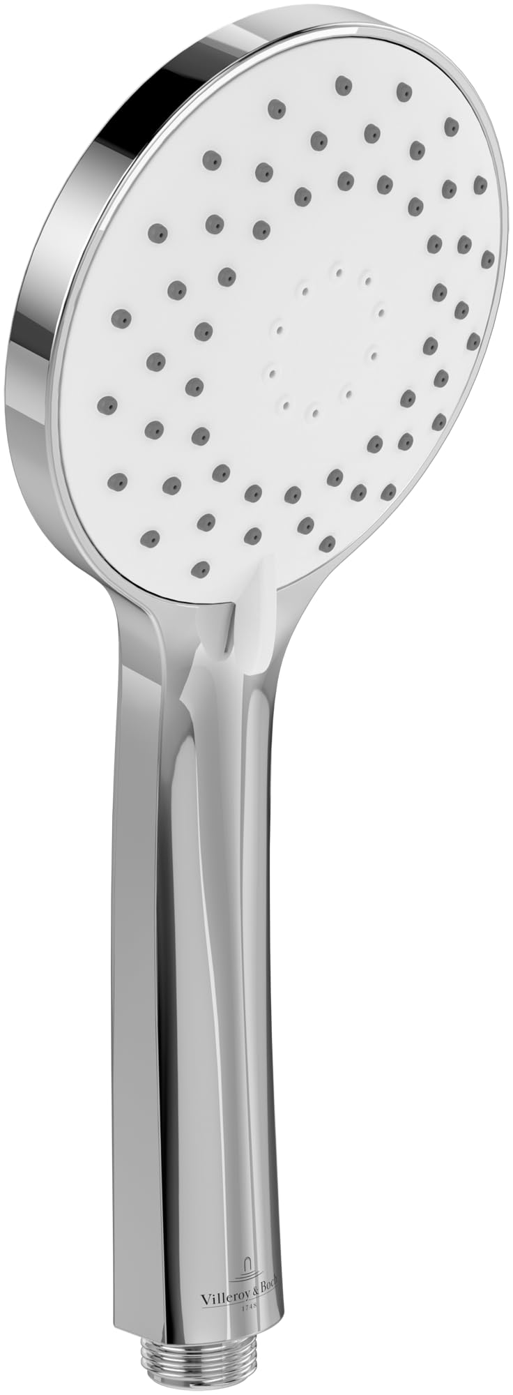 Villeroy & Boch Universal Showers głowica prysznicowa, elegancka słuchawka prysznicowa z 3 rodzajami strumienia i systemem EasyClean, wodooszczędna, z zaworem zwrotnym, uniwersalne przyłącze – Chrom