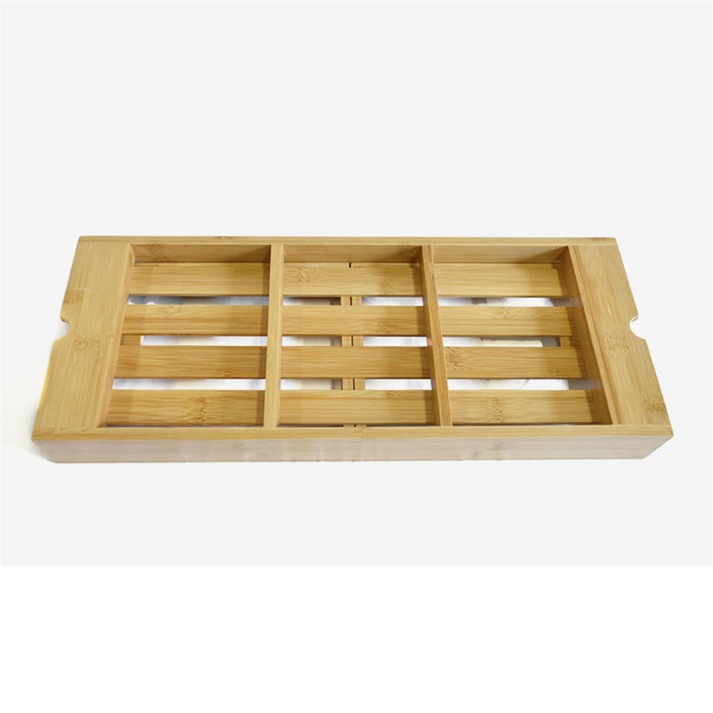 Rack de baignoire rétractable PNAWLLCF en bambou pour pont de bain moderne