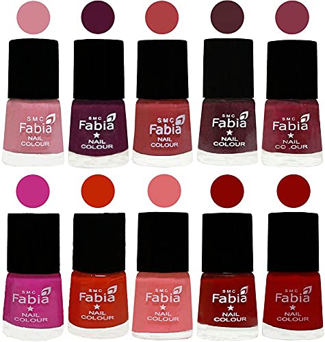 Image of ALL IN ONE (PACK OF 10), Long Lasting Glossy Nail Polish, 6 ml Each, All Vibrant Colours,02198