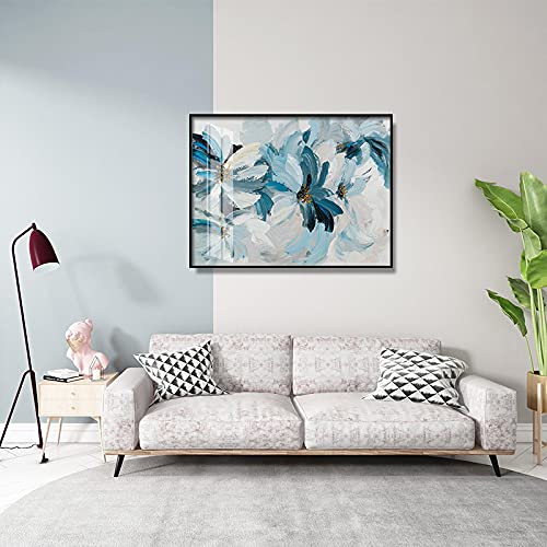 Affiches vintage pour salon avec peinture sur toile fleur abstraite